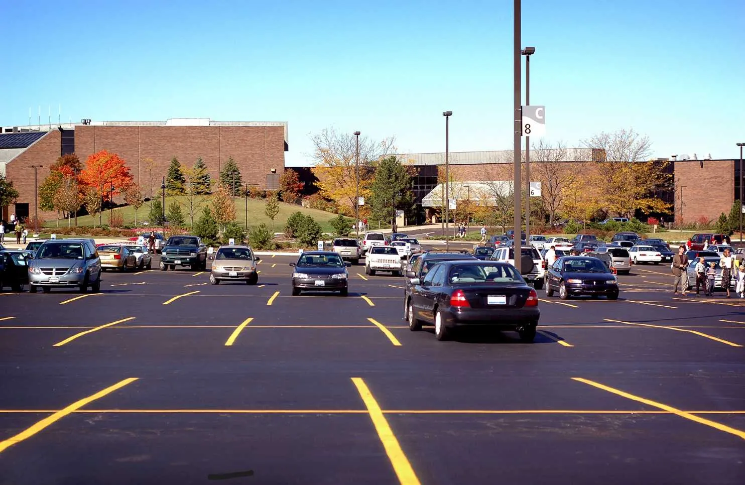 Commercial pavement striping and maintenance on an Orlando parking lot